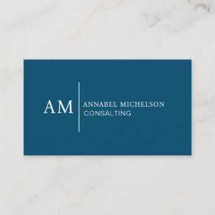Carte de visite bleu monogramme