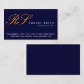 Carte de visite bleu Monogramme Procureur de la lo (Devant / Derrière)