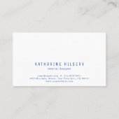 Carte de visite bleu Motif de glace peint à la mai (Dos)