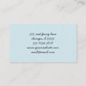 Carte De Visite Bleu, Motif rayé, Lignes (Dos)