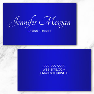 Carte De Visite Bleu Moyen à Foncé Élégant Ombre