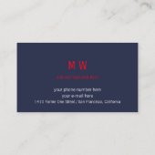 carte de visite bleu musicien avec note de musique (Dos)