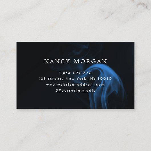 Carte De Visite Bleu néon script manuscrit Barbershop Barberon (Dos)