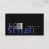 Carte De Visite Bleu noir chic Blanc simple et professionnel (Devant)