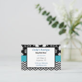 Carte de visite bleu, noir et blanc (Debout devant)