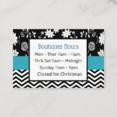 Carte de visite bleu, noir et blanc (Dos)