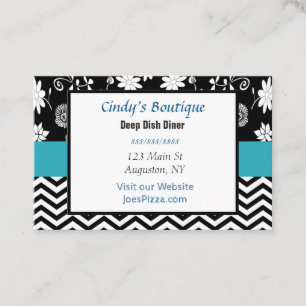 Carte de visite bleu, noir et blanc