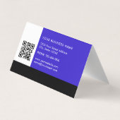 Carte De Visite Bleu, noir et blanc, couleur moderne simple (Dos)