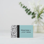 Carte de visite bleu noir et blanc élégant de (Debout devant)