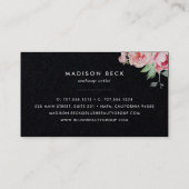 Carte De Visite Bleu noir et rose vif (Dos)