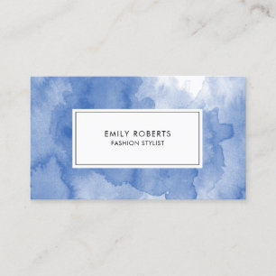 Carte De Visite Bleu Nuit Créatif Aquarelle Élégant Mode
