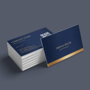 Carte De Visite Bleu Nuit Et Or