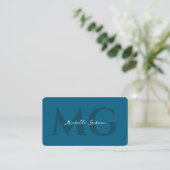 Carte De Visite Bleu Océan Professionnel Minimal (Debout devant)