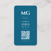 Carte De Visite Bleu Océan Professionnel Minimal (Dos)