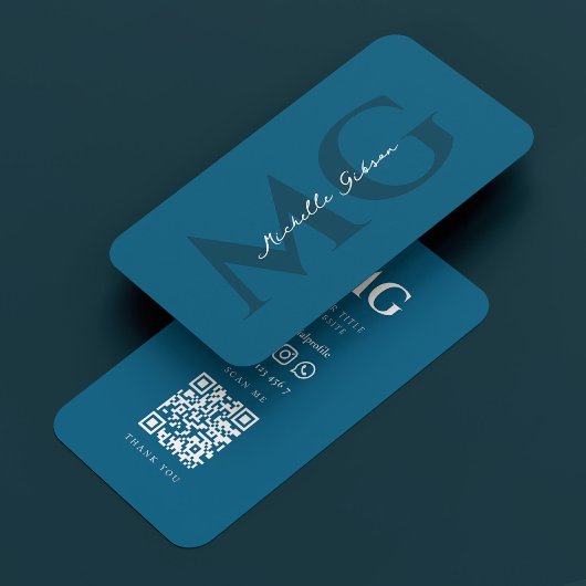 Carte De Visite Bleu Océan Professionnel Minimal