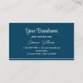 Carte De Visite Bleu océanique moderne et Gris clair avec logo (Dos)