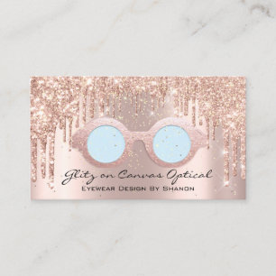 Carte De Visite Bleu optique de rose de lunettes d'optométriste d
