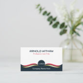 Carte De Visite Bleu, Or, Rose Moderne QR Code (Debout devant)