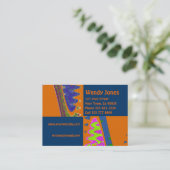 Carte De Visite Bleu orange Artsy (Debout devant)