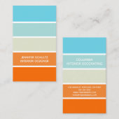 Carte De Visite Bleu orange bloc de couleur verte (Devant / Derrière)