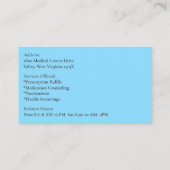 Carte De Visite Bleu Orange Bouteille Pharmaciste pilules de pharm (Dos)