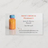 Carte De Visite Bleu Orange Bouteille Pharmaciste pilules de pharm (Devant)