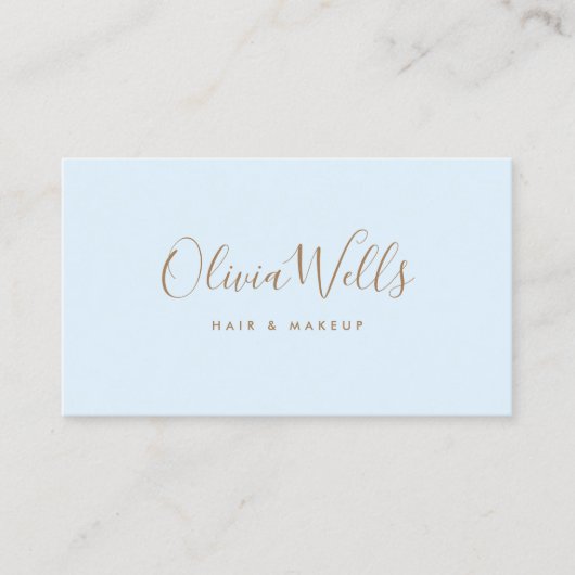 Carte De Visite Bleu pâle clair script manuscrit médias sociaux (Devant)