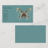 Carte De Visite Bleu papillon (Devant / Derrière)