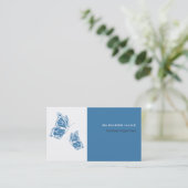 Carte De Visite Bleu-papillon et blanc Élégant Moderne Simple (Debout devant)