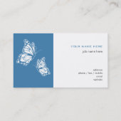 Carte De Visite Bleu-papillon et blanc Élégant Moderne Simple (Dos)