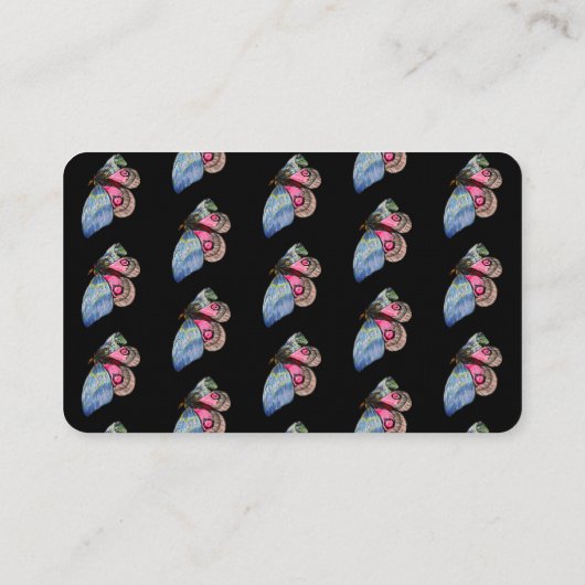 Carte De Visite Bleu papillon numérique (Dos)