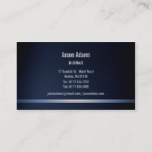 Carte De Visite Bleu parfait de projet d'architecte (Dos)