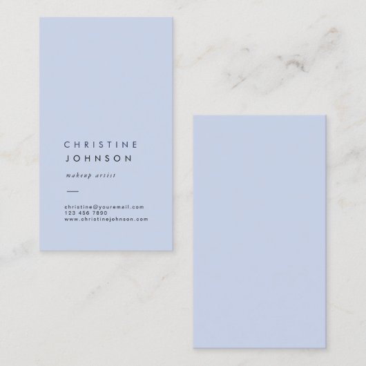 Carte De Visite bleu pastel (Devant / Derrière)