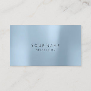 Carte De Visite Bleu Pastel Abstrait Minimal Silk Metallic