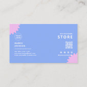 Carte De Visite Bleu Pastel Floriste Scannable Code postal (Dos)