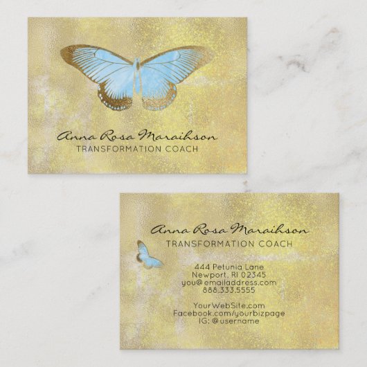 Carte De Visite *~* Bleu Pastel Parties scintillant Imaginaire Pap (Devant / Derrière)