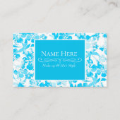 Carte De Visite Bleu peint à la floraison tropicale (Devant)
