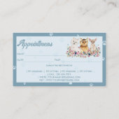 Carte De Visite Bleu Petits Chiens Paw Animaux de compagnie Rendez (Dos)