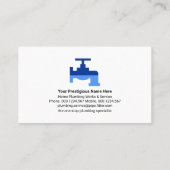 Carte De Visite Bleu Plumber Home Pieux (Dos)