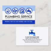 Carte De Visite Bleu Plumber Tools Icon Plumer (Devant / Derrière)