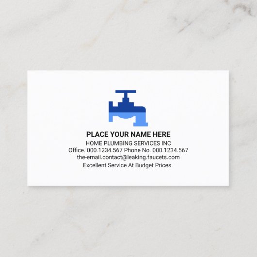Carte De Visite Bleu Plumber Tools Icon Plumer (Dos)