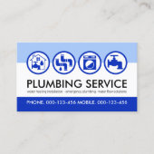Carte De Visite Bleu Plumber Tools Icon Plumer (Devant)