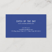 Carte De Visite Bleu Poisson En Caoutchouc À Thème Nautique (Dos)