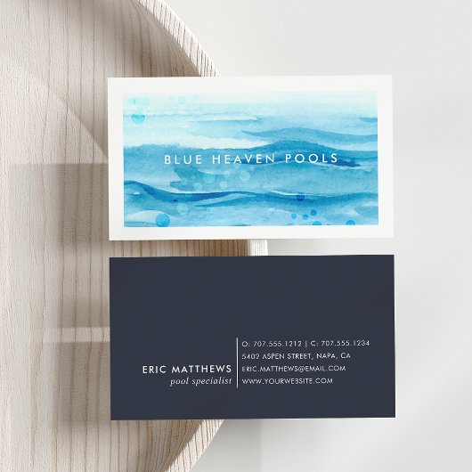 Carte De Visite Bleu | Pool Care ou Swim