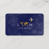 Carte de visite bleu pour un agent de voyage (Devant)