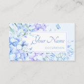 Carte De Visite Bleu pourpre fleuri élégant (Devant)