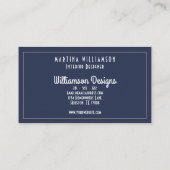 Carte De Visite Bleu professionnel élégant de dessinateur (Dos)