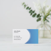 Carte De Visite Bleu professionnel et blanc modernes (Debout devant)