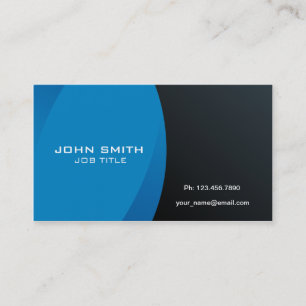Carte De Visite Bleu professionnel et noir modernes