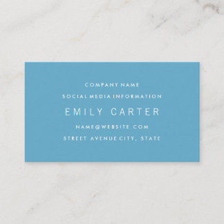 Carte de visite bleu professionnel minimaliste cla
